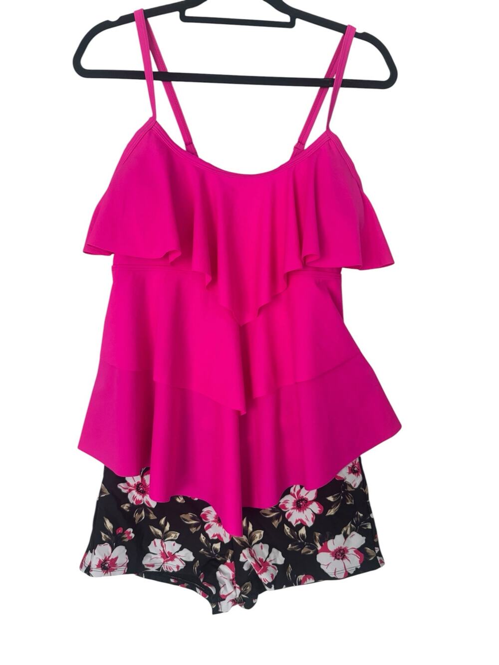 NWT B2prity Tankini Swimsuit Tummy Control Ruffle 2 Piece Bathing Suit Size XL